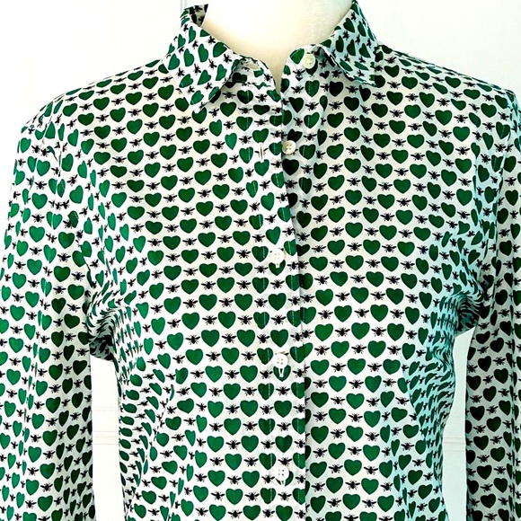 J. Crew Perfect Button Down Shirt in Honeypie Print (size 2) - Picture 5 of 13